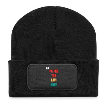 T-shirt créole « Pa pèd tan lavi kout » - Beanie recyclé à patch - noir - Devant