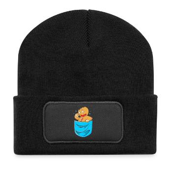 Lebkuchen Weihnachten Lebkuchenmann Gingerbread - Recycelte Patch Beanie - Schwarz - Vorne