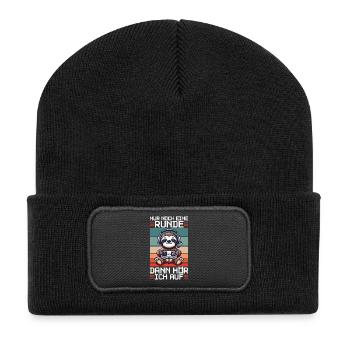 Nur Noch Eine Runde Dann Hör Ich Auf Faultier - Recycelte Patch Beanie - Schwarz - Vorne