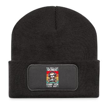 Nur Noch Eine Runde Dann Hör Ich Auf Faultier - Recycelte Patch Beanie - Dunkelgrau - Vorne