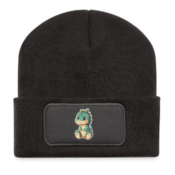 Dinosaure - Beanie recyclé à patch - charbon - Devant