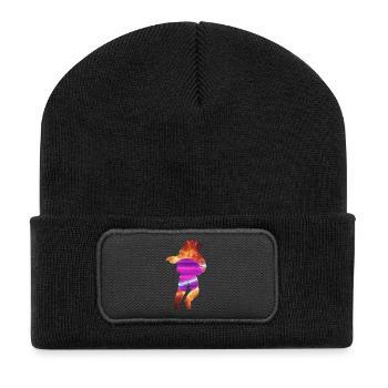 Leap through Neon Nebula - Recycled Patch Beanie - black - Front