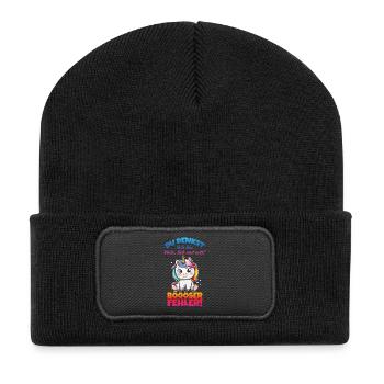 Unicorn Small Sweet and Nice - Recycled Patch Beanie - black - Front