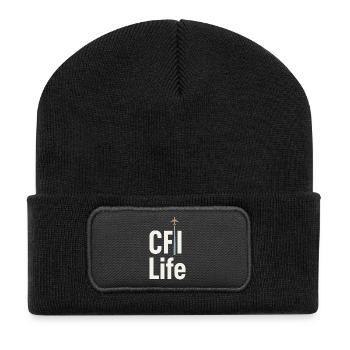 Flight Instructor Cfi Pilot Aviation Instructor - Recycled Patch Beanie - black - Front