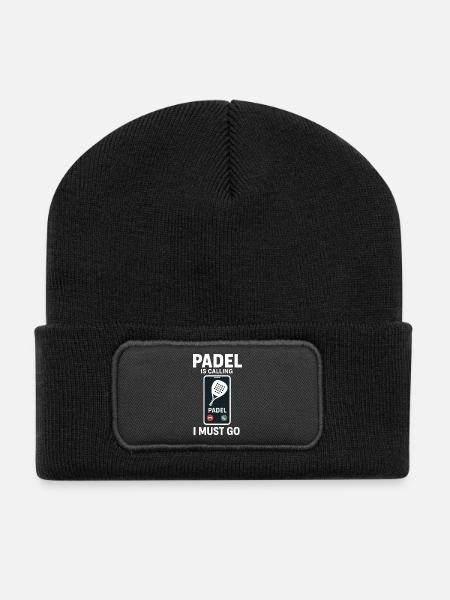 Padel ruft Padel, ich muss gehen - Recycelte Patch Beanie - Schwarz