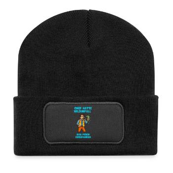 Chef Hatte Wildunfall Fisch Angefahren - Recycelte Patch Beanie - Schwarz - Vorne