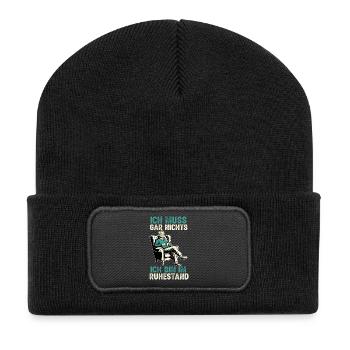 Opa Rentner 2025 Enkelkind Geschenk Ruhestand - Recycelte Patch Beanie - Schwarz - Vorne