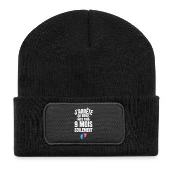 Funny Pregnancy Announcement - Humor Mom-to-be 2026 - Recycled Patch Beanie - black - Front