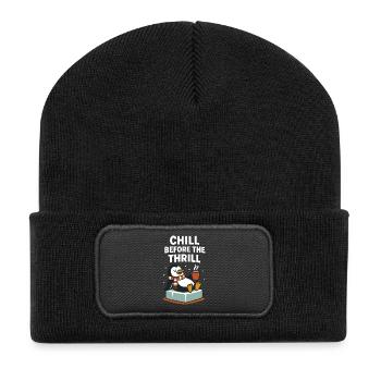 Chill Before The Thrill Pingouin de Noël festif - Beanie recyclé à patch - noir - Devant