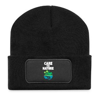 Care for Nature: Wildlife Scene - Recycled Patch Beanie - black - Front