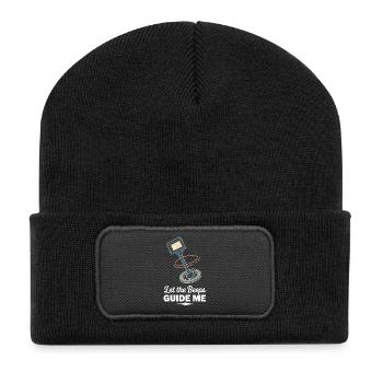 Introvertierter Metalldetektor-hobbyist - Recycelte Patch Beanie - Schwarz - Vorne