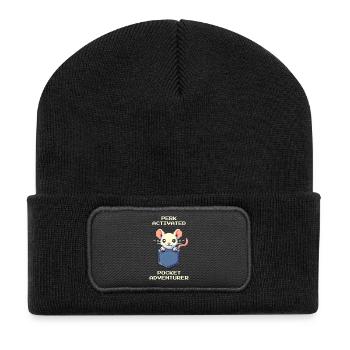 Atout activé : Aventurier de poche | Rat - Beanie recyclé à patch - noir - Devant
