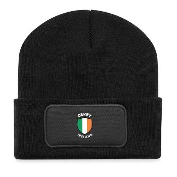 Derry Ireland Shield Flag - Recycled Patch Beanie - black - Front