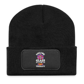 Art du vitrail Artiste du vitrail - Beanie recyclé à patch - noir - Devant