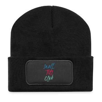 Dreifarbig Neon Script Club - Recycelte Patch Beanie - Schwarz - Vorne