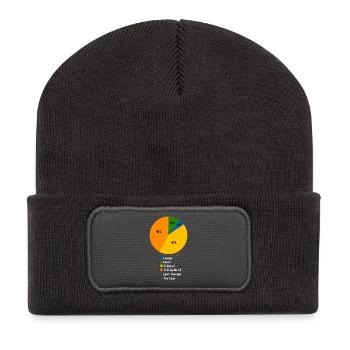 Funny Guitarist Pie Chart Musician Humor Art - Recycled Patch Beanie - dark grey - Front