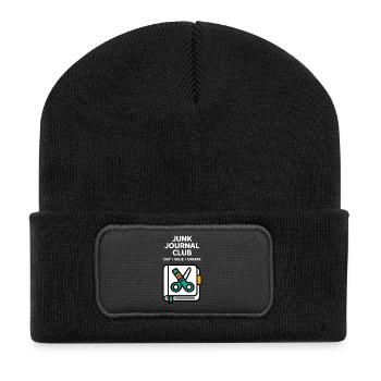 Crée de la colle coupée du Junk Journal Club - Beanie recyclé à patch - noir - Devant