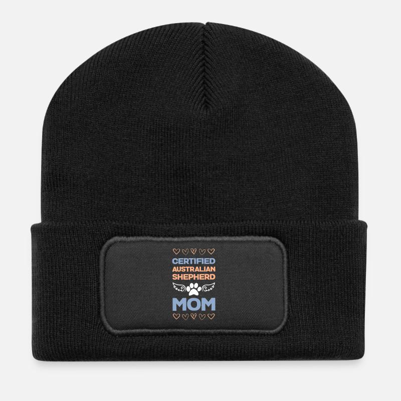Zertifizierte Australian Shepherd Mama - Recycelte Patch Beanie - Schwarz