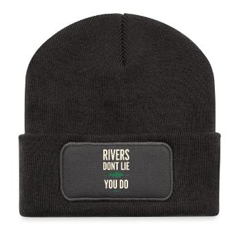 La pêche à la mouche dans les eaux du Nord – - Beanie recyclé à patch - charbon - Devant