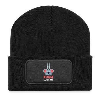 Koala Lumpur Cute Travel Pun Design - Recycled Patch Beanie - black - Front