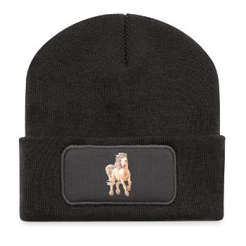 Horse Pony - Recycled Patch Beanie - dark grey - Front