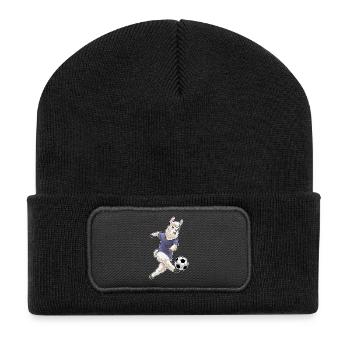 llama soccer player soccer sports - Recycled Patch Beanie - black - Front