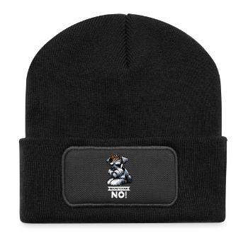 Before You Ask Schnauzer Riesenschnauzer   - Recycelte Patch Beanie - Schwarz - Vorne