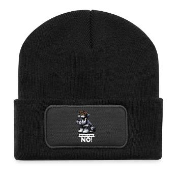 Before You Ask Schnauzer Riesenschnauzer   - Recycelte Patch Beanie - Schwarz - Vorne