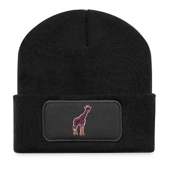 Coole Giraffe Sonnenbrille - Recycelte Patch Beanie - Schwarz - Vorne