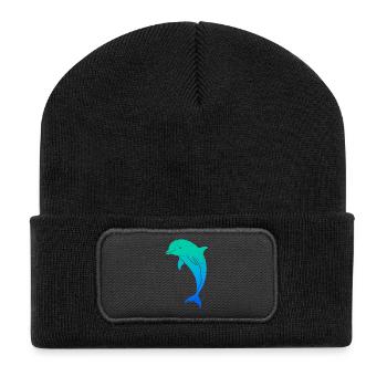 Dolphin Dolphin Men Boys Kids Bottlenose dolphin - Recycled Patch Beanie - black - Front