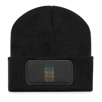 Year of birth 1981 - Recycled Patch Beanie - black - Front