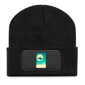 Städte beginnen über den Wolken zu schweben - Recycelte Patch Beanie - Schwarz - Vorne