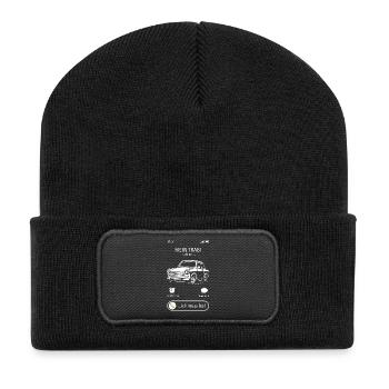 Mein Trabi ruft an - ich muss los - Spruch - Recycelte Patch Beanie - Schwarz - Vorne