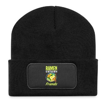 Le ramen est mieux avec des amis - Beanie recyclé à patch - noir - Devant