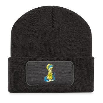 Veste de pluie serpent - Beanie recyclé à patch - charbon - Devant