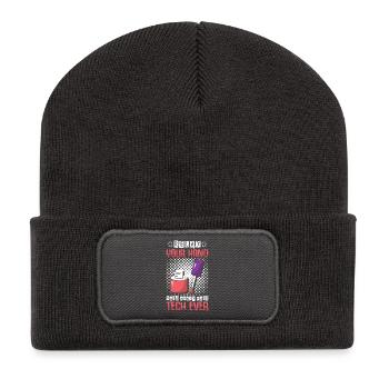 Designer de manucures Salon de manucure cosmétiques - Beanie recyclé à patch - charbon - Devant