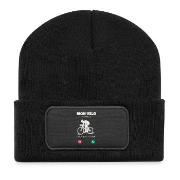 Mon Vélo M’Appelle Faut Que J’Y Aille Humour  - Beanie recyclé à patch - noir - Devant