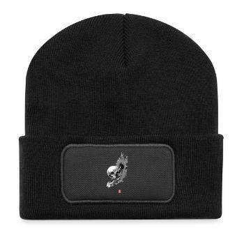 Gashadokuro – Sumi-e Yokai Skull - Recycled Patch Beanie - black - Front