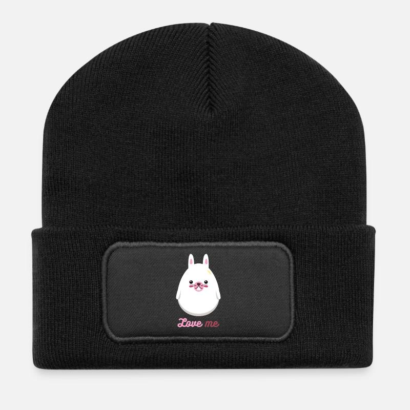 Lapin - Beanie recyclé à patch - noir