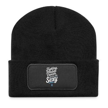 Sexy Gegen Prostatakrebs - Recycelte Patch Beanie - Schwarz - Vorne