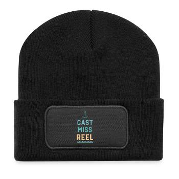 Anker und Wellen werfen Miss Reel - Recycelte Patch Beanie - Schwarz - Vorne
