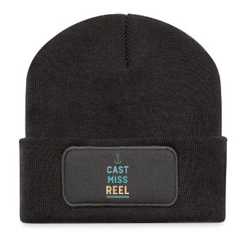 Anker und Wellen werfen Miss Reel - Recycelte Patch Beanie - Dunkelgrau - Vorne