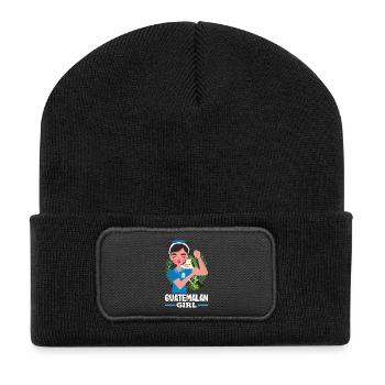 Guatemala Flagge T-Shirt Stolz & Heimat Chapín - Recycelte Patch Beanie - Schwarz - Vorne