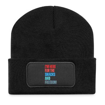Slogan du plaisir de grignoter et liberté - Beanie recyclé à patch - noir - Devant