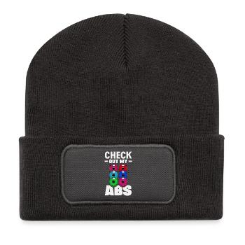 Check Out My ABS Funny 3D Printing Filament - Recycled Patch Beanie - dark grey - Front