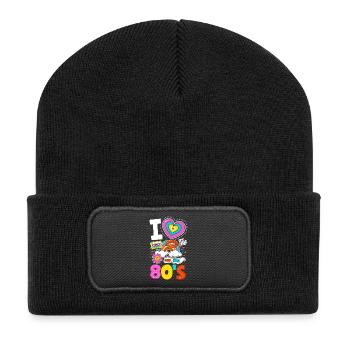 Retro Back to the 80s Vintage Design - Recycled Patch Beanie - black - Front