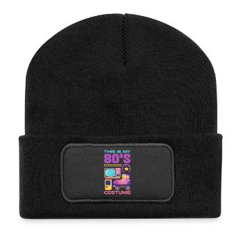 Retro Back to the 80s Vintage Design - Recycled Patch Beanie - black - Front