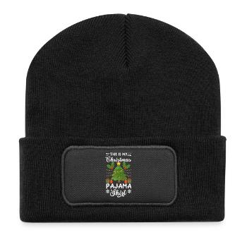 Lustiges Weihnachten Weihnachtsgeschenk Xmas Shirt - Recycelte Patch Beanie - Schwarz - Vorne