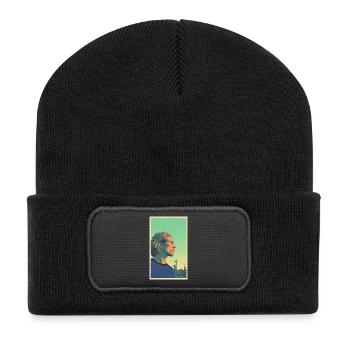 Football player #9 - Recycelte Patch Beanie - Schwarz - Vorne