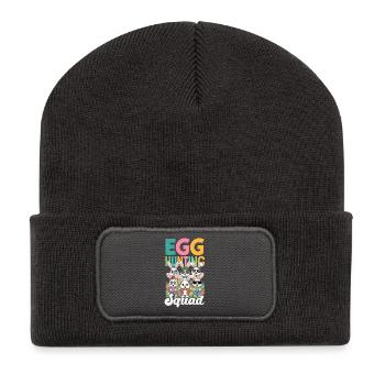 Frohe Ostern Süßer Osterhase Eiersuche Ostereier - Recycelte Patch Beanie - Dunkelgrau - Vorne